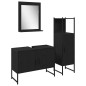 vidaXL Set di mobili per bagno in 3 pezzi legno ingegnerizzato rovere nero