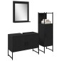 vidaXL Set di mobili per bagno in 3 pezzi legno ingegnerizzato rovere nero