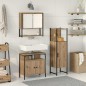 vidaXL Set di Mobili da Bagno in 3 Pezzi Rovere Artigianale Legno Ingegnere