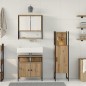 vidaXL Set di Mobili da Bagno in 3 Pezzi Rovere Artigianale Legno Ingegnere