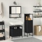 vidaXL Set di Mobili da Bagno 3 Pezzi Quercia Nera Legno Ingenerizzato