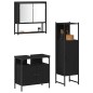 vidaXL Set di Mobili da Bagno 3 Pezzi Quercia Nera Legno Ingenerizzato