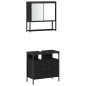 vidaXL Set di Mobili da Bagno 3 Pezzi Quercia Nera Legno Ingenerizzato