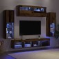 vidaXL Set di 8 Unità Muro TV con LED Legno Antico Legno Ingegnerizzato vidaXL Set di 8 Unità Muro TV con LED Legno Antico Legno Ingegnerizzato