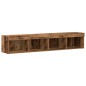 vidaXL Set di 8 Unità Muro TV con LED Legno Antico Legno Ingegnerizzato vidaXL Set di 8 Unità Muro TV con LED Legno Antico Legno Ingegnerizzato