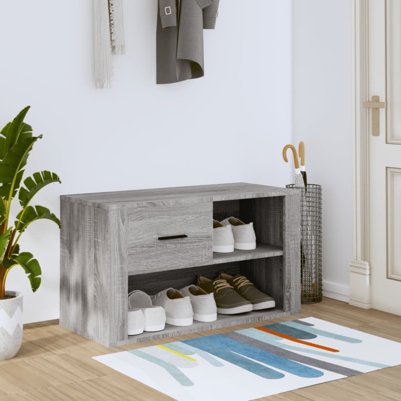 Scarpiera Grigio Sonoma 80x35x45 cm in Legno Multistrato Scarpiera Grigio Sonoma 80x35x45 cm in Legno Multistrato