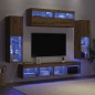Mobili TV da parete vidaXL con luci LED 2 pezzi Acero Artigianale 80x30x30 cm Mobili TV da parete vidaXL con luci LED 2 pezzi Acero Artigianale 80x30x30 cm