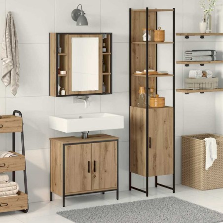 vidaXL Armadio Bagno Quercia Artigianale 33x33x185.5 cm Legno Ingegnerizzato
