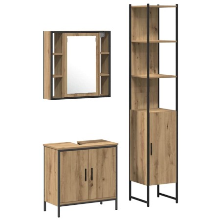 vidaXL Armadio Bagno Quercia Artigianale 33x33x185.5 cm Legno Ingegnerizzato