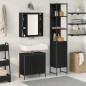 Armadio Lavabo vidaXL Rovere Nero 60x30x60 cm Legno Ingegnerizzato