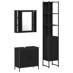 Armadio Lavabo vidaXL Rovere Nero 60x30x60 cm Legno Ingegnerizzato