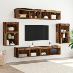 Mensola Galleggiante vidaXL 2 pz Legno Antico 40x28.5x40 cm Legno Ingegnerizzato