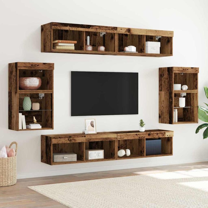Mensola Galleggiante vidaXL 2 pz Legno Antico 40x28.5x40 cm Legno Ingegnerizzato Mensola Galleggiante vidaXL 2 pz Legno Antico 40x28.5x40 cm Legno Ingegnerizzato