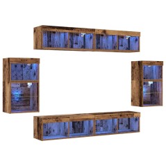Mensola Galleggiante vidaXL 2 pz Legno Antico 40x28.5x40 cm Legno Ingegnerizzato