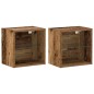 Mensola Galleggiante vidaXL 2 pz Legno Antico 40x28.5x40 cm Legno Ingegnerizzato Mensola Galleggiante vidaXL 2 pz Legno Antico 40x28.5x40 cm Legno Ingegnerizzato