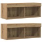 vidaXL Unità TV da 8 pezzi con luci LED in legno ingegnerizzato e finitura in rovere artigianale