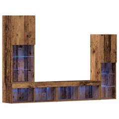 Mobile TV vidaXL con luci LED Legno invecchiato 40.5x30x102 cm