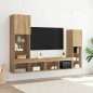 Mobile TV vidaXL con luci LED Rovere Artigianale 40.5x30x102 cm Mobile TV vidaXL con luci LED Rovere Artigianale 40.5x30x102 cm