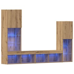 Mobile TV vidaXL con luci LED Rovere Artigianale 40.5x30x102 cm