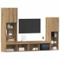 Mobile TV vidaXL con luci LED Rovere Artigianale 40.5x30x102 cm Mobile TV vidaXL con luci LED Rovere Artigianale 40.5x30x102 cm