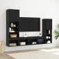 vidaXL Mobile TV LED Rovere Nero 30.5x30x102 cm Legno Ingegnerizzato vidaXL Mobile TV LED Rovere Nero 30.5x30x102 cm Legno Ingegnerizzato