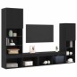 vidaXL Mobile TV LED Rovere Nero 30.5x30x102 cm Legno Ingegnerizzato vidaXL Mobile TV LED Rovere Nero 30.5x30x102 cm Legno Ingegnerizzato