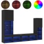 vidaXL Mobile TV LED Rovere Nero 30.5x30x102 cm Legno Ingegnerizzato vidaXL Mobile TV LED Rovere Nero 30.5x30x102 cm Legno Ingegnerizzato