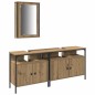 vidaXL Set di mobili da bagno 3 pezzi Rovere artigianale Legno ingegnerizzato