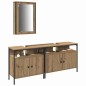 vidaXL Set di mobili da bagno 3 pezzi Rovere artigianale Legno ingegnerizzato