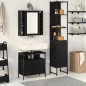 vidaXL Set di mobili da bagno in 3 pezzi - Legno ingegnerizzato rovere nero vidaXL Set di mobili da bagno in 3 pezzi - Legno ingegnerizzato rovere nero