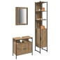 vidaXL Set di mobili da bagno in rovere a 3 pezzi