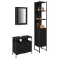 vidaXL Set di Mobili da Bagno in 3 Pezzi in Rovere Nero - Legno Ingegnerizzato