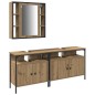 vidaXL Armadio da bagno con specchio Set di 3 Rovere artigianale
