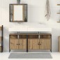 vidaXL Armadio da bagno con specchio Set di 3 Rovere artigianale