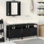 vidaXL Set di mobili per bagno a 3 pezzi in legno ingegnerizzato nero e quercia