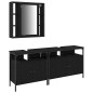 vidaXL Set di mobili per bagno a 3 pezzi in legno ingegnerizzato nero e quercia