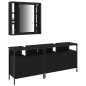 vidaXL Set di mobili per bagno a 3 pezzi in legno ingegnerizzato nero e quercia
