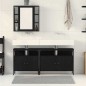 vidaXL Set di mobili per bagno a 3 pezzi in legno ingegnerizzato nero e quercia