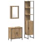 vidaXL Set di mobili da bagno 3 pezzi in rovere artigianale in legno ingegnerizzato