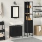 vidaXL Set di mobili da bagno 3 pezzi in legno ingegnerizzato color quercia nera