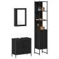 vidaXL Set di mobili da bagno 3 pezzi in legno ingegnerizzato color quercia nera