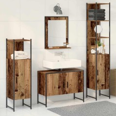 vidaXL Set di Mobili da Bagno 4 Pezzi Legno Invecchiato Legno Ingenerizzato