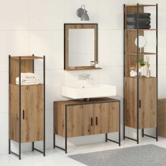 vidaXL Set di Mobili da Bagno 4 Pezzi Rovere Artigianale Legno Ingegnerizzato