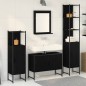 vidaXL Set di Mobili da Bagno 4 Pezzi Rovere Nero Legno Ingegnerizzato
