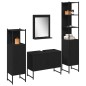 vidaXL Set di Mobili da Bagno 4 Pezzi Rovere Nero Legno Ingegnerizzato