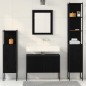 vidaXL Set di Mobili da Bagno 4 Pezzi Rovere Nero Legno Ingegnerizzato