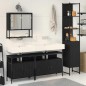 vidaXL Set di mobili da bagno in 4 pezzi - rovere nero, realizzati in legno ingegnerizzato.