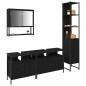 vidaXL Set di mobili da bagno in 4 pezzi - rovere nero, realizzati in legno ingegnerizzato.