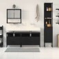 vidaXL Set di mobili da bagno in 4 pezzi - rovere nero, realizzati in legno ingegnerizzato.