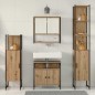 vidaXL Set di mobili da bagno in 4 pezzi in rovere.